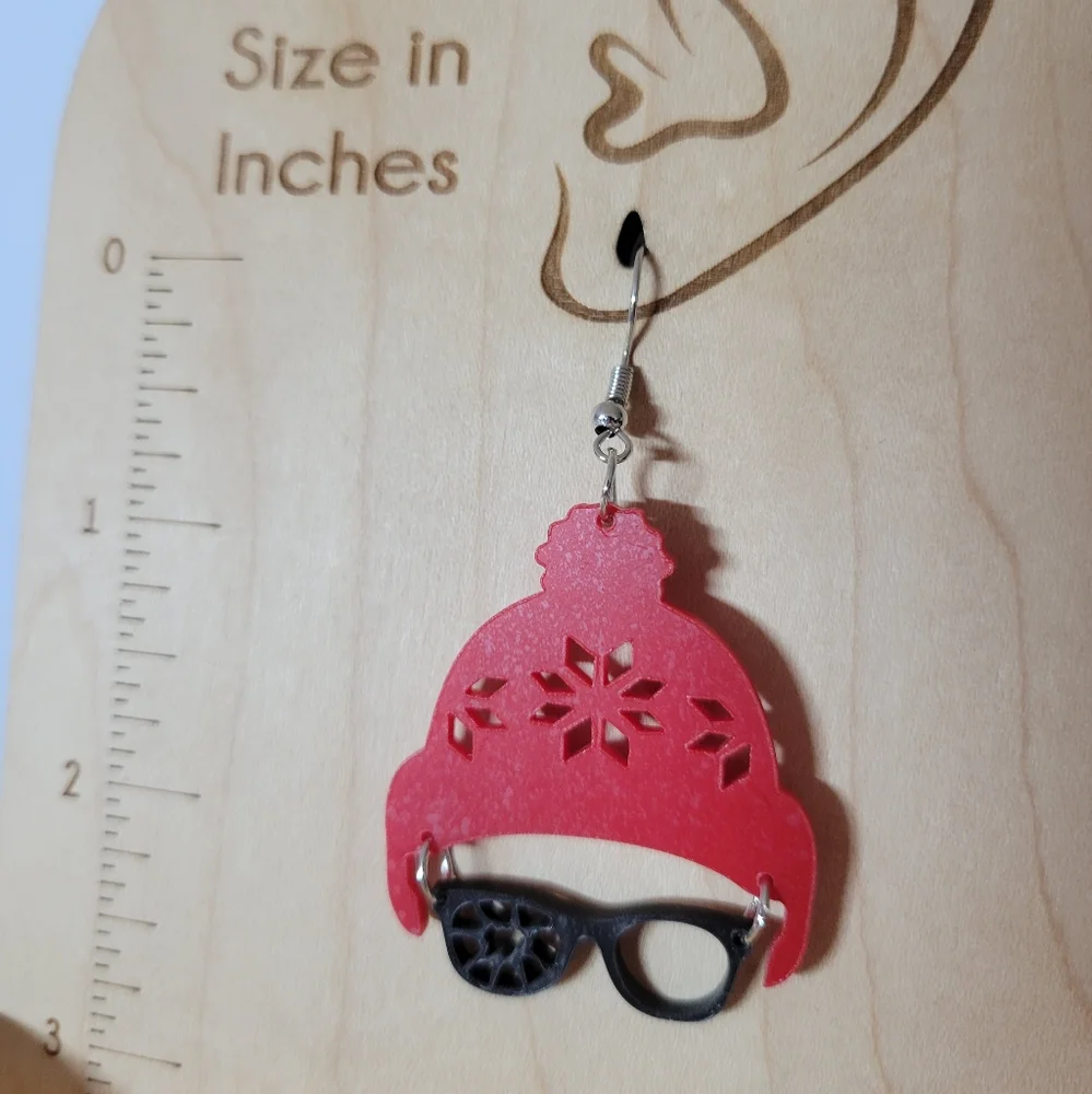 🔥LAST PAIR🔥 Ralphie Red Ryder Drop Earrings - Picture 4 of 6